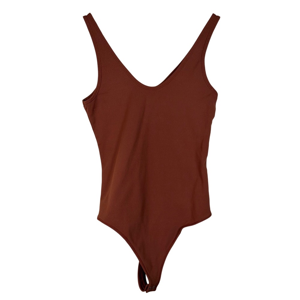 Abercrombie Fitch Soft A&F Collection Women Brown Thong Bodysuit Tank Top Size S